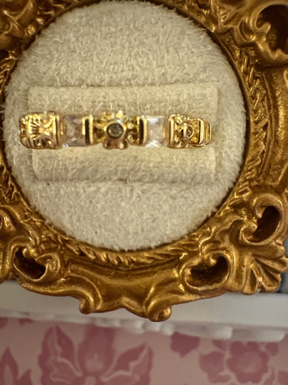 Gold Tone Floral Accent Band Ring - Women Jewelry